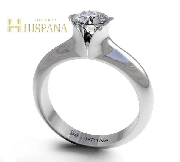 Anillo de compromiso AC001, oro blanco