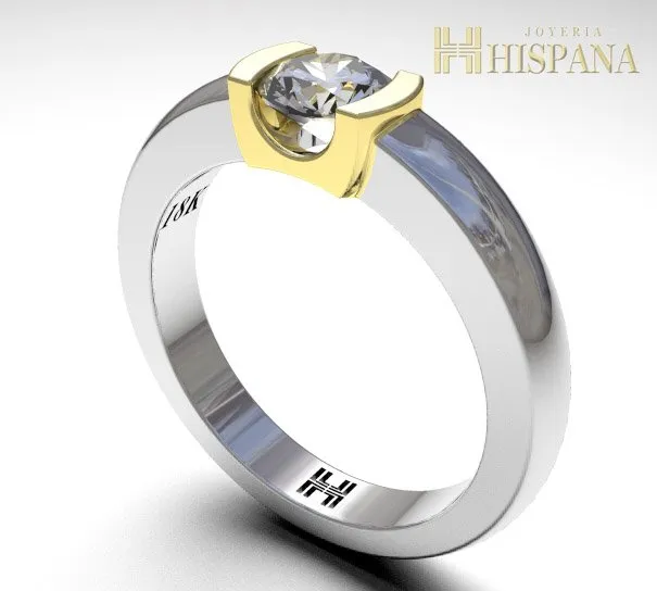 Anillo de compromiso AC002, aro blanco