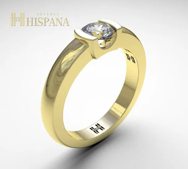 Anillo de compromiso AC002, oro amarillo