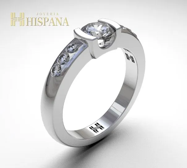 Anillo de compromiso AC002, oro blanco