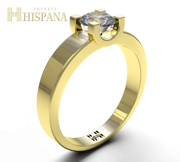 Anillo de compromiso AC003, oro amarillo