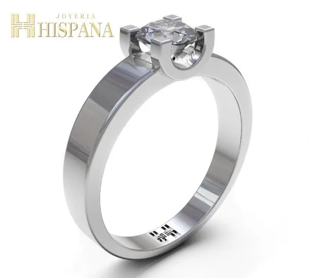 Anillo de compromiso AC003, oro blanco