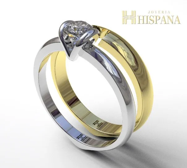 Anillo de compromiso AC004, anillo blanco