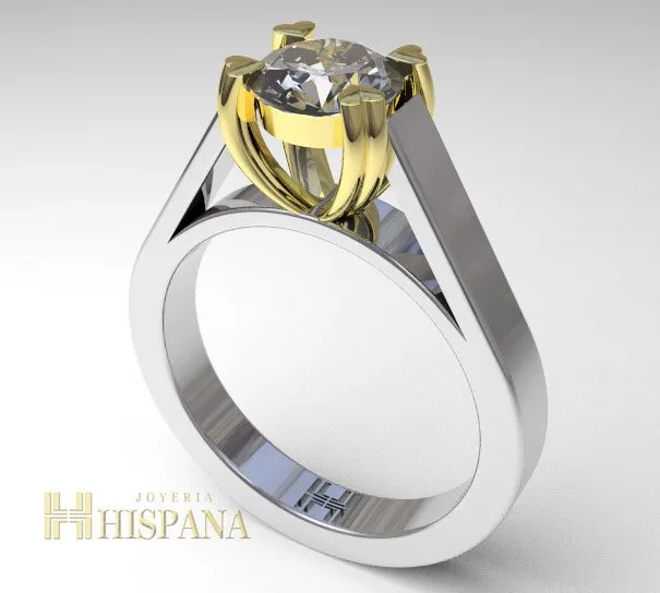 Anillo de compromiso AC006, aro blanco