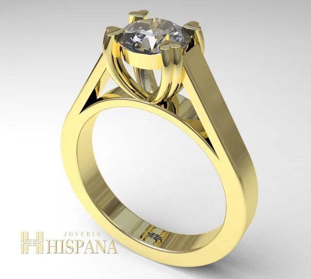 Anillo de compromiso AC006, oro amarillo