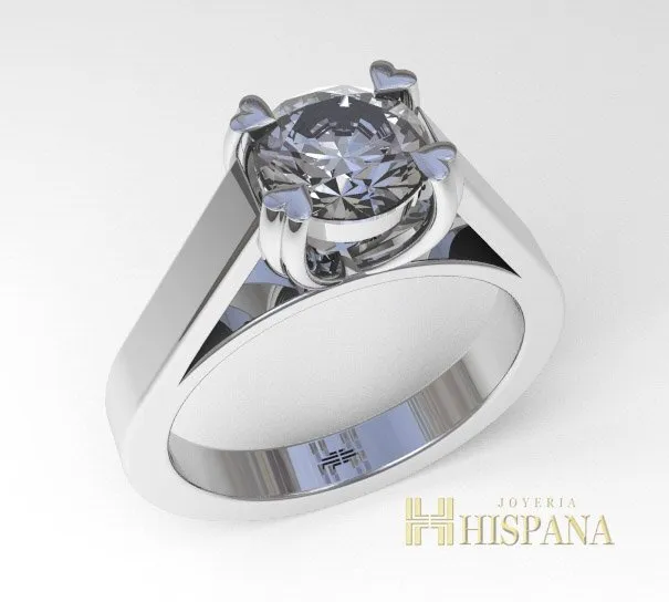 Anillo de compromiso AC006, oro blanco