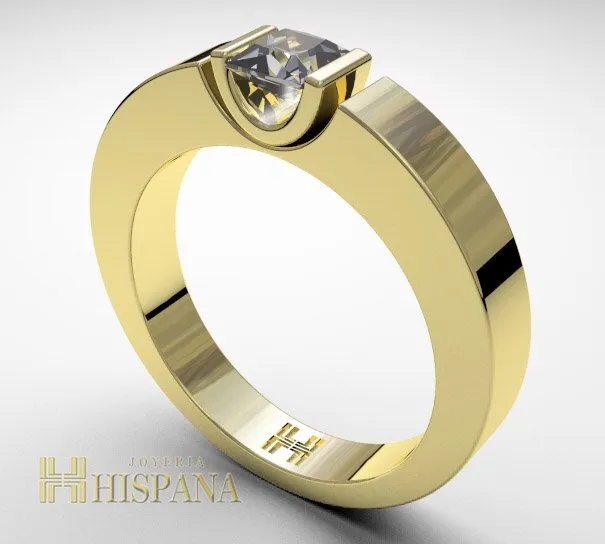 Anillo de compromiso AC007, oro amarillo