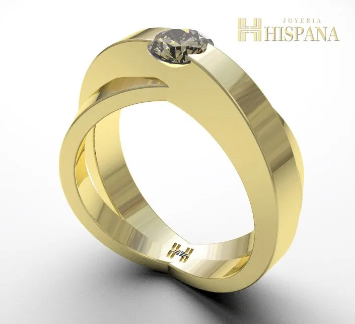 Anillo de compromiso AC008, oro amarillo