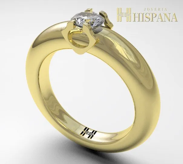Anillo de compromiso AC009, oro amarillo