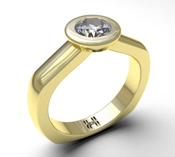 Anillo de compromiso AC010, oro amarillo