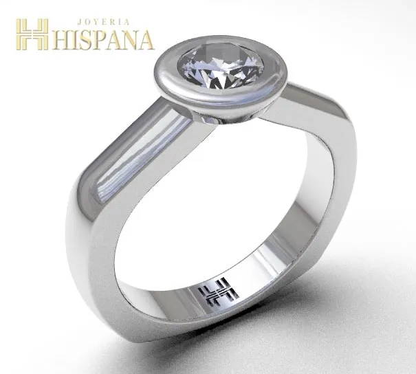 Anillo de compromiso AC010, oro blanco