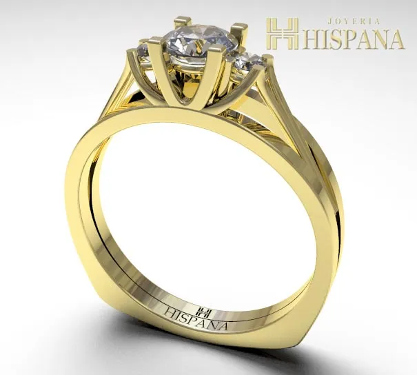 Anillo de compromiso AC011, oro amarillo