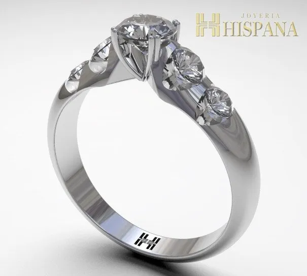 Anillo de compromiso AC012, oro blanco