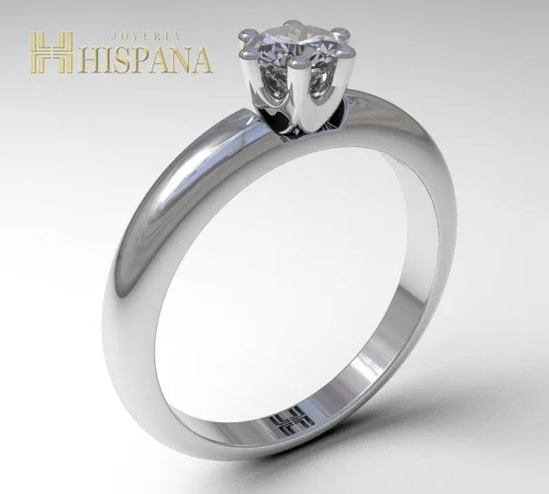 Anillo de compromiso AC013, oro blanco