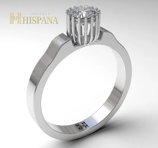 Anillo de compromiso AC015, oro blanco