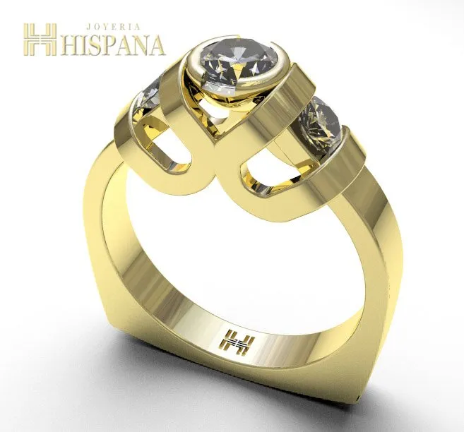 Anillo de compromiso AC016, oro amarillo