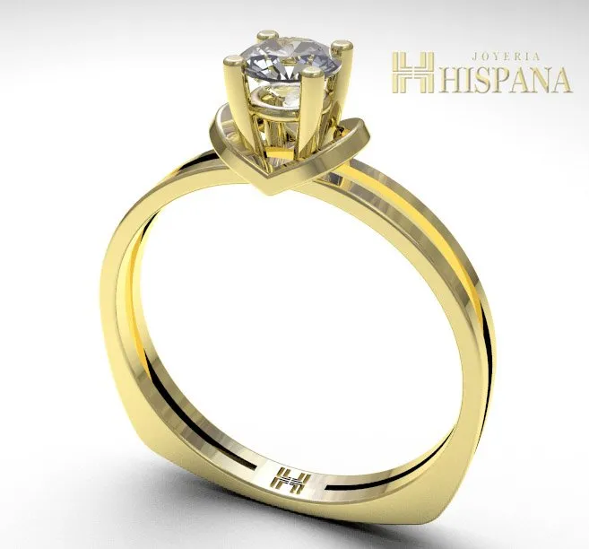 Anillo de compromiso AC017, oro amarillo