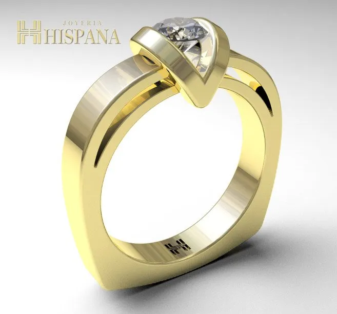 Anillo de compromiso AC018, oro amarillo