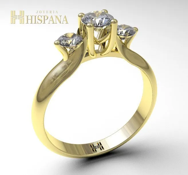 Anillo de compromiso AC019, oro amarillo