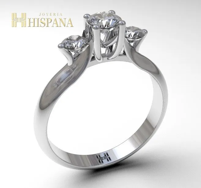 Anillo de compromiso AC019, oro blanco