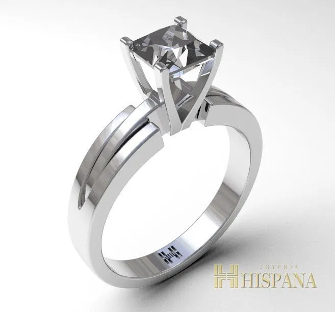Anillo de compromiso AC020, oro blanco