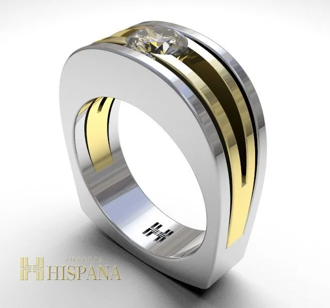 Anillo de compromiso AC021, centro amarillo