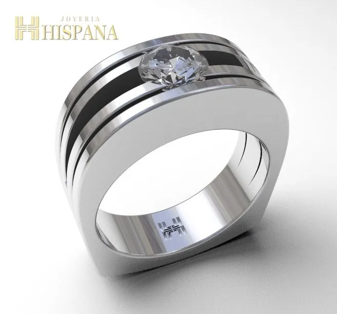 Anillo de compromiso AC021, oro blanco