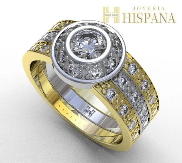Anillo de compromiso AC022, dos oros