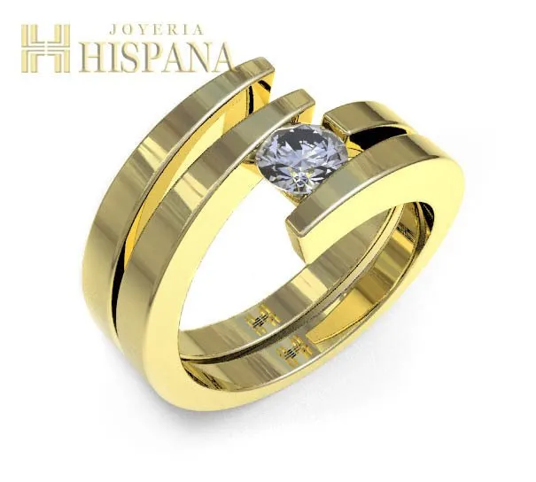 Anillo de compromiso AC023, oro amarillo