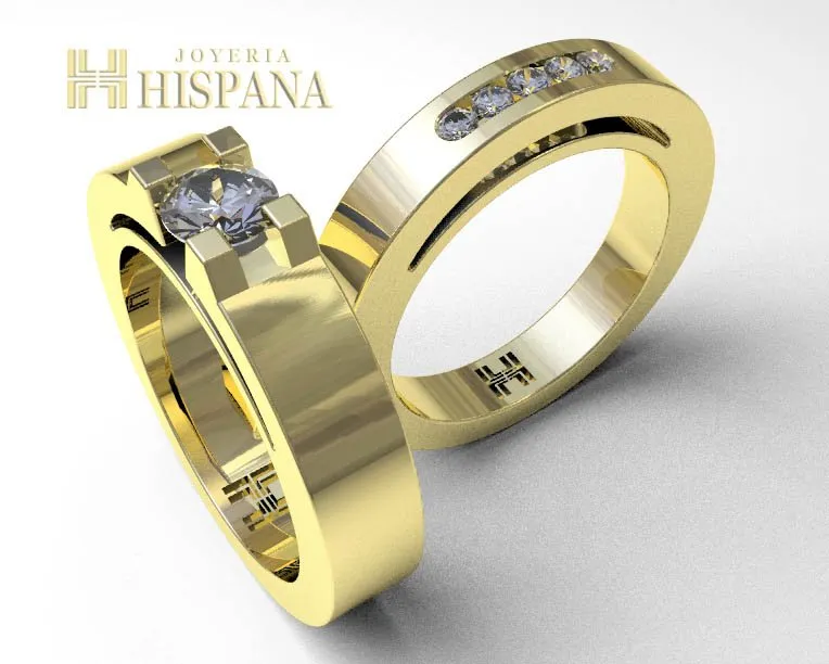 Anillo de compromiso AC024, oro amarillo