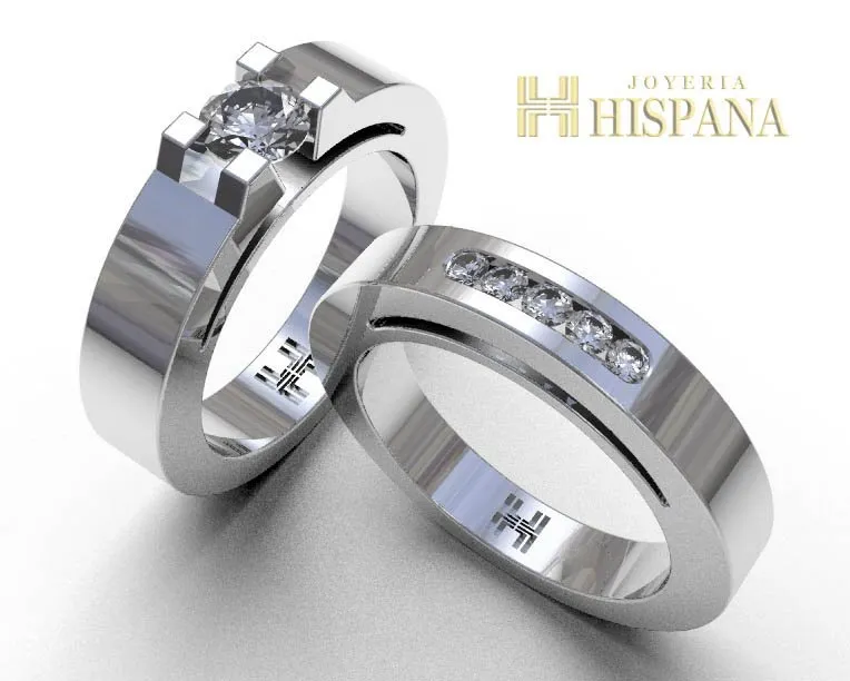 Anillo de compromiso AC024, oro blanco