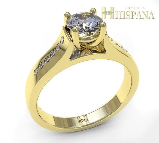 Anillo de compromiso AC025, oro amarillo