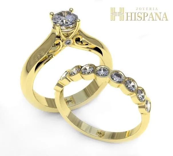 Anillo de compromiso AC026, oro amarillo