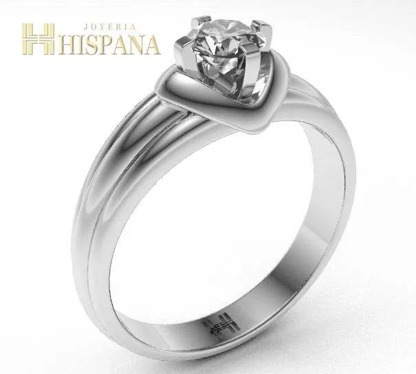 Anillo de compromiso AC028, oro blanco
