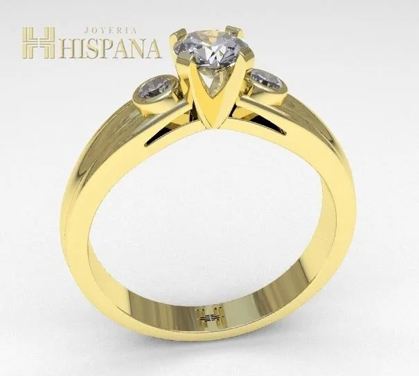 Anillo de compromiso AC029, oro amarillo