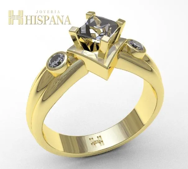 Anillo de compromiso AC030, oro amarillo