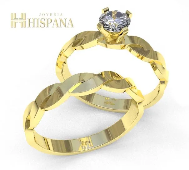 Anillo de compromiso AC031, oro amarillo