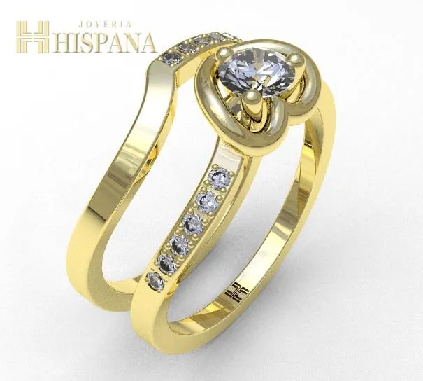 Anillo de compromiso AC033, oro amarillo