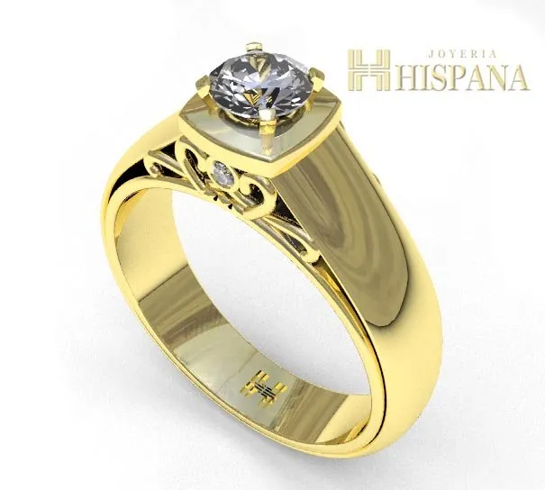 Anillo de compromiso AC034, oro amarillo