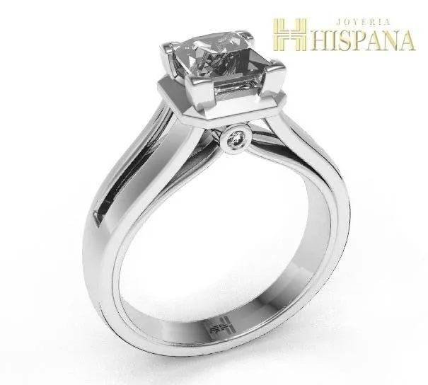 Anillo de compromiso AC035, oro blanco