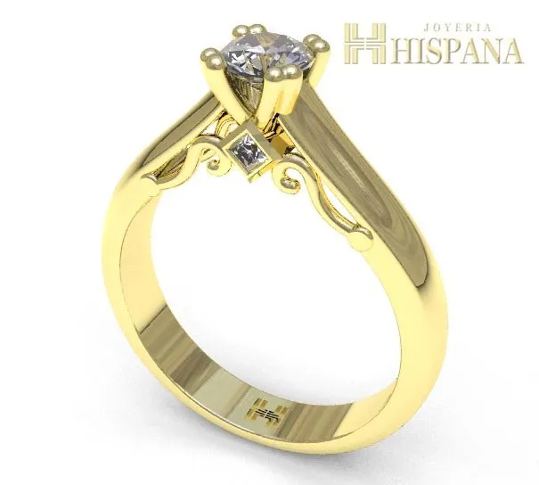 Anillo de compromiso AC036, oro amarillo