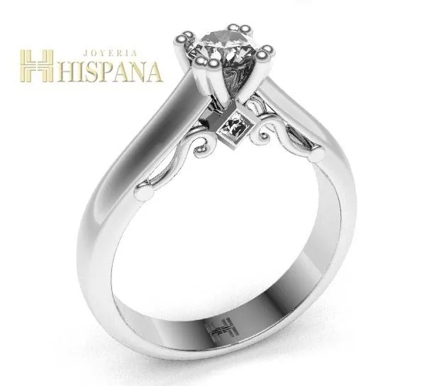 Anillo de compromiso AC036, oro blanco