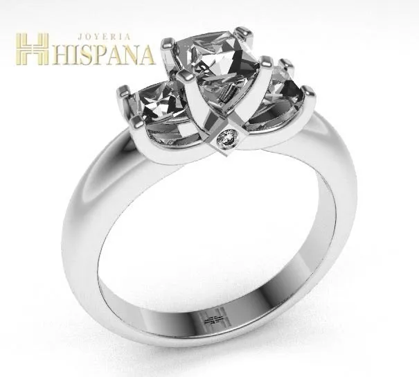 Anillo de compromiso AC037, oro blanco