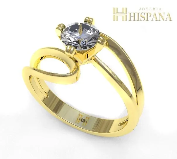 Anillo de compromiso AC038, oro amarillo