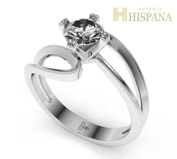 Anillo de compromiso AC038, oro blanco