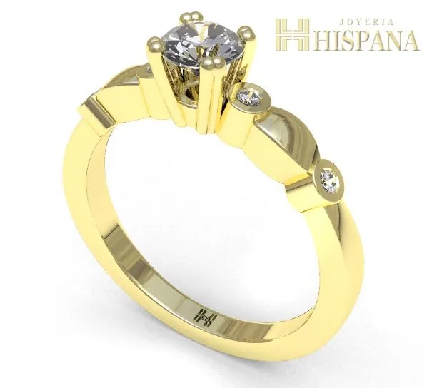 Anillo de compromiso AC039, oro amarillo