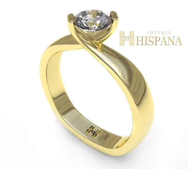 Anillo de compromiso AC040, oro amarillo