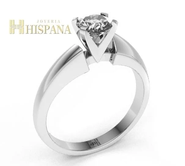 Anillo de compromiso AC041, oro blanco