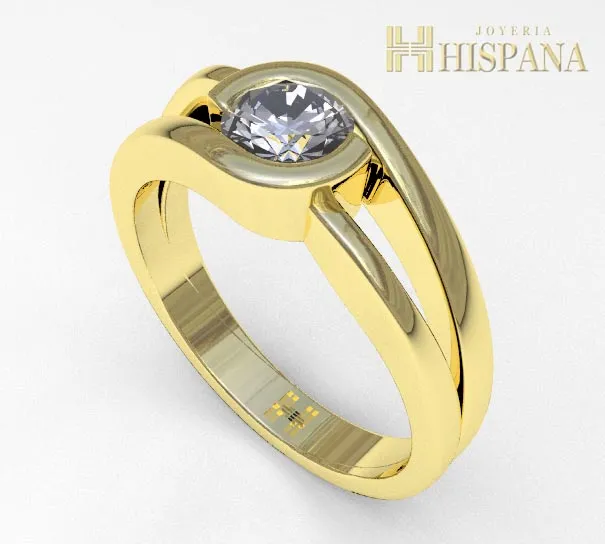 Anillo de compromiso AC042, oro amarillo