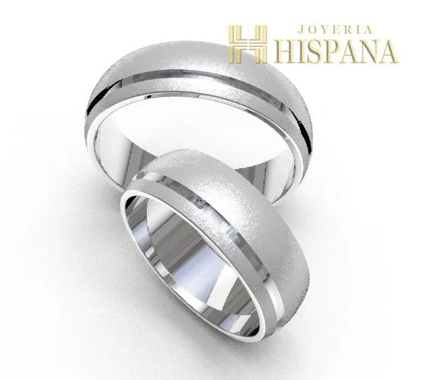 Argollas de matrimonio 0050 oro blanco